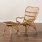 Baxton Studio Earvin Modern Bohemian Natural Brown Rattan 2Piece Armchair and Footstool Set 224-12707-12708-ZORO - alternate 10